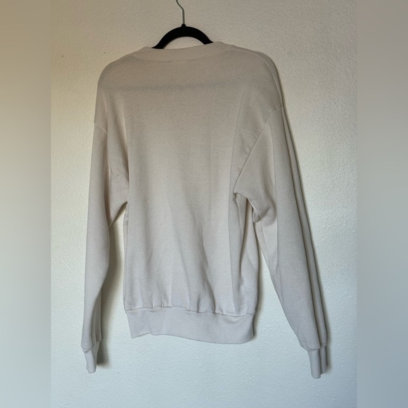 Vintage White Crewneck Sweater Bear “shop til you drop” size M - Picture 3 of 4